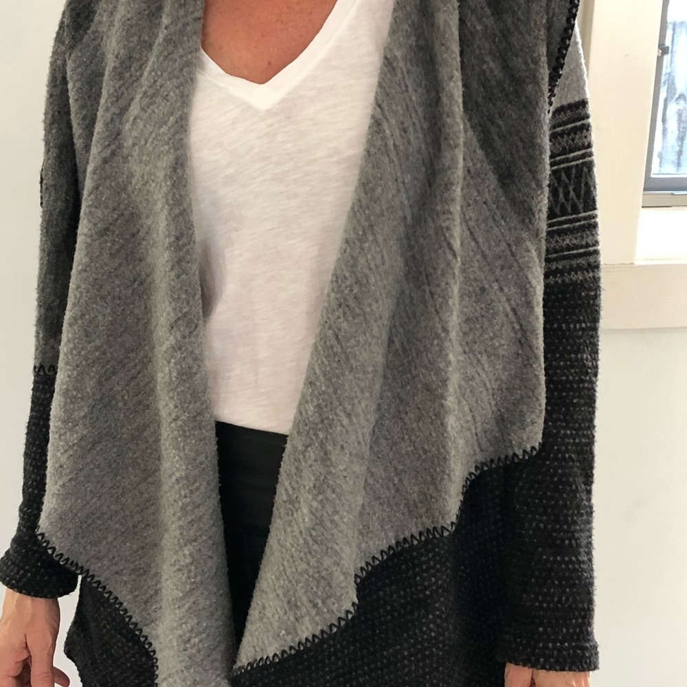 Long draped merino wool sweater